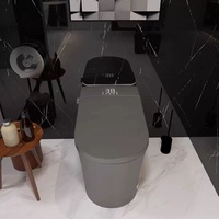 WC monobloc intelligent en céramique émaillée 3D gris de haute qualité, étanche, pour personnes âgées