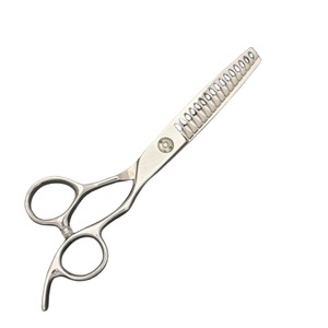 Ciseaux professionnels d'éclaircissement de 6 pouces à 16 dents en acier inoxydable 440C pour coiffeur, à pointe arrondie, manche moyen - Product Image 1
