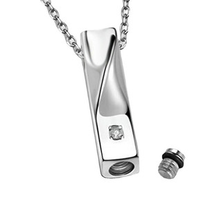 फैशन स्टेनलेस स्टील क्रिस्टल इंटिडरेंट बार पेरेंट मेमोरियल प्यार करता है पालतू राख धारक हार - Product Image 1