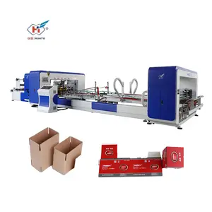 Hot sale accurate and reliable corrugated cardboard box gluing and folding stitching machine for carton box