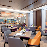 Luxuriöses Hotel-Möbelset aus Massivholz für Chinesische Kaffee- und Teeshops, Kommerzielle Cafés und Restaurants mit Marmor-Tisch und Sitzbank