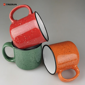 Taza de Cerámica con Imitación de Esmalte, Estilo Clásico Moderno, Taza Retro para Café, Leche o Desayuno, Diseño de Salpicaduras de Tinta - Product Image 4