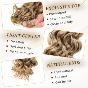 BELEZA 1B Nuevo Producto Fácil de Instalar, Cabello Afro Crochet con Trenzas de Tres Hilos, Color Negro, Extensiones de Cabello <span class=keywords><strong>Gogo</strong></span> Curl - Product Image 6