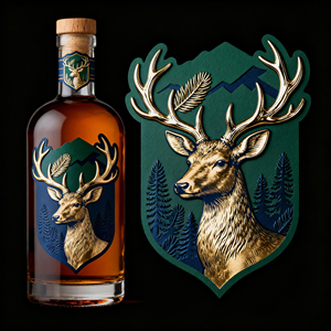 Custom Embossed 3D Logo Waterproof Craft Beer <strong>Label</strong> Sticker Self-Adhesive Reusable Vinyl <strong>Wine</strong> <strong>Bottle</strong> <strong>Label</strong> - Product Image 2