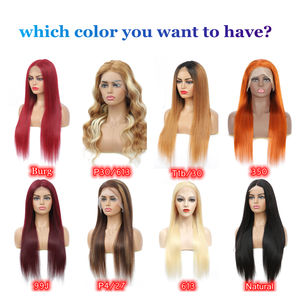 Perruques en <span class=keywords><strong>cheveux</strong></span> humains brésiliens avec mèches, 180 220, en dentelle transparente en T, couleur marron blond piano, perruques frontales en dentelle - Product Image 4