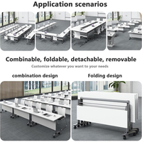 Table de conférence moderne à prix d'usine, avec structure métallique, modulaire, détachable et pliable, en bois, pour la formation