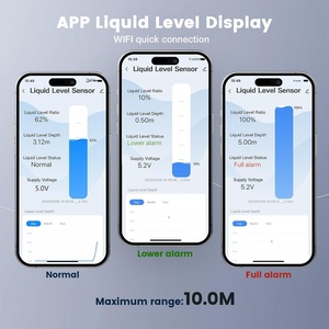 Sensor de Nivel de Líquido con Radar WiFi Inteligente Moray para Tanques de Agua y Aceite, Aplicación Tuya Life, IP65 Impermeable, Alarma Automática (ME203W) - Product Image 4