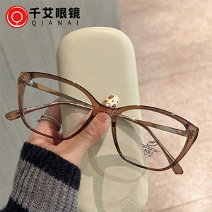 เฉียนไน แคทอายกรอบแว่นตาสำหรับผู้หญิงป้องกันแสงสีฟ้าแบบเต็มกรอบการออกแบบที่ไม่สม่ำเสมอขนาดใหญ่ JS2 1 52004 - Product Image 2