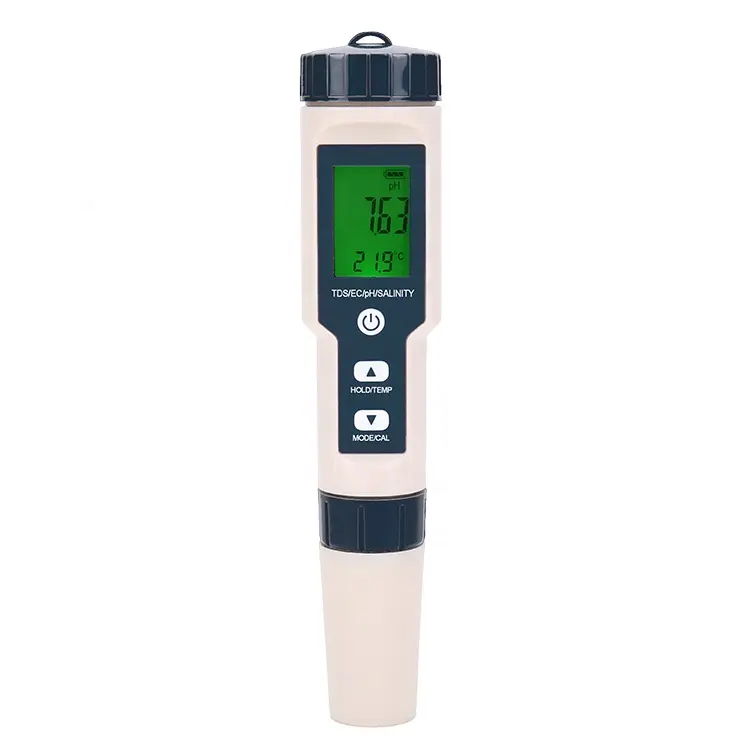 Testeur de la qualité de l'eau, nouveau testeur TDS/EC/PH/température 5 en 1, compteur de sel remplaçable avec électrode