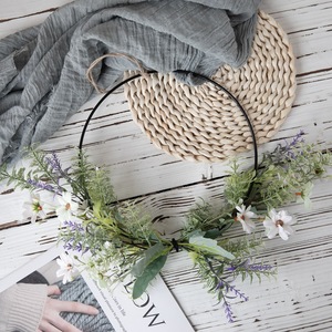 Huashanyuan – couronne de fleurs artificielles, semi-anneau, arrangement floral décoratif pour mariage, décoration murale de la maison, CF01119 - Product Image 1
