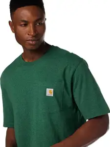 Camiseta holgada de manga corta con bolsillo para hombre