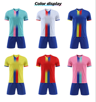 Jersey Sepak Bola Latihan Custom Logo Unisex, Lengan Pendek Musim Panas, Cetak Heat-Transfer, Cepat Kering, Bernapas, OEM Grosir