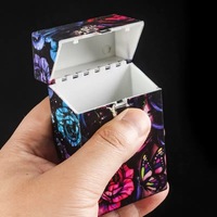 Étui à cigarettes automatique en plastique, portable, unique, 20 pièces, coloré, motif crâne, vente en gros, moins cher