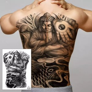 Autocollant de peau de <span class=keywords><strong>tatouage</strong></span> temporaire pour <span class=keywords><strong>homme</strong></span>, transfert d'eau, impression décalée, grand <span class=keywords><strong>dos</strong></span> complet, <span class=keywords><strong>tatouage</strong></span> temporaire - Product Image 2