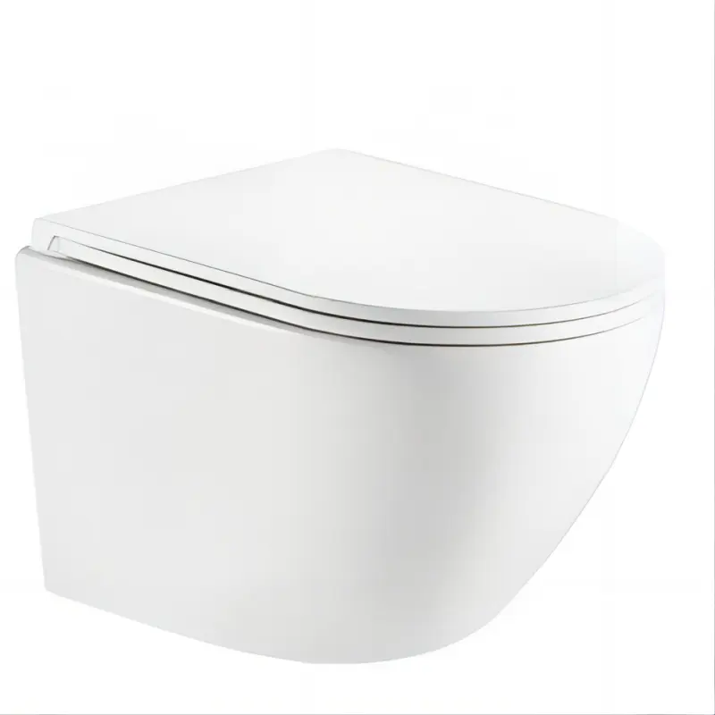 مرحاض معلق بالحمام أبيض من السيراميك بسعر منخفض للبيع بالجملة بدون إطار مفتوح للحمام