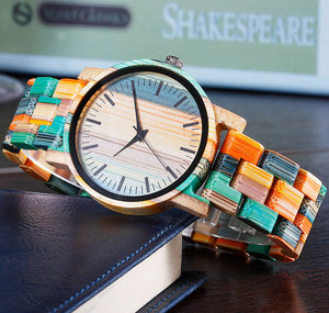 Unisex Đầy Màu Sắc Đồng Hồ Gỗ OEM Luxury Biểu Tượng Tùy Chỉnh Tre Đồng Hồ Gỗ Cho Nam Giới Và Phụ Nữ - Product Image 5