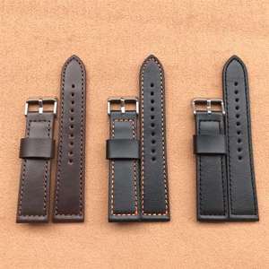 Enuine-<span class=keywords><strong>Correa</strong></span> de cuero para reloj inteligente, <span class=keywords><strong>Correa</strong></span> suave de un <span class=keywords><strong>solo</strong></span> bucle de 18mm 20mm 22mm 24mm - Product Image 3