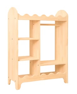 Legno del bambino guardaroba Montessori cremagliera abbigliamento guardaroba abbigliamento portaoggetti per bambini - Product Image 1
