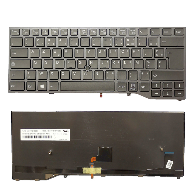 For Fujitsu Lifebook U747 U748 U749 E449 E548 E549 FR Keyboard BACKLIT with Point