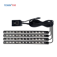 TCWIN 2025 Kit lampu Strip LED suasana mobil RGB trendi USB konektivitas DC 5V Aksesori Mobil PC responsif musik