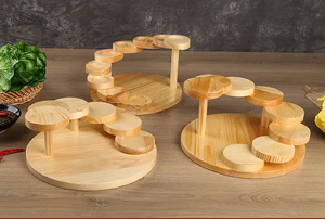 Mehrstufiges Schritt für Schritt Holz tablett Hot <span class=keywords><strong>Pot</strong></span> Restaurant Hotel Spinning Sushi Teller Tablett abgestuftes Tablett - Product Image 6