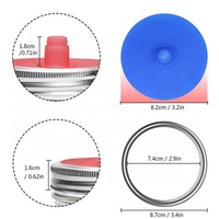 Capuchon de Fermentation en Silicone, pot à maçon à bouche large de ml, couvercle de Fermentation Airlock sans eau