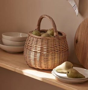 Panier à fleurs en osier bleu pour rangement, arrangement floral, pique-nique en extérieur, <span class=keywords><strong>cadeau</strong></span> - Product Image 2