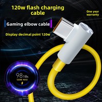 Câble de charge rapide compatible Redmi K50/K50 Pro/K40/K60/K70, type C, 120W, E-Sports, coudé