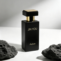 Flacon pulvérisateur de parfum rectangulaire en verre noir mat de luxe en gros, 60 ml, conteneur d'emballage de parfum vide, logo personnalisé