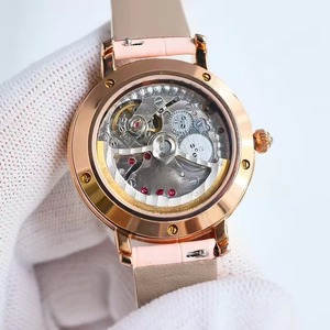 Montre mécanique automatique à phases lunaires et calendrier perpétuel, édition limitée personnalisée, boîtier en or, cadran bleu clair en nacre, montre de luxe - Product Image 2