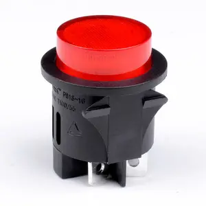 SOKEN-Interruptor de botón led de enganche, 250VAC, PS18-16-2, 2 polos