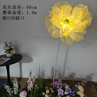Bunga Poppy Buatan Berkualitas Tinggi 180cm Bahan Sutra untuk Dekorasi Lantai, Pernikahan, Rumah, Hotel, Grosir