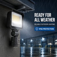 Reflector LED de Alta Luminosidad para Exteriores, 180LM/W, 15W/20W/35W, IP66, para Estadios, Estacionamientos, Iluminación de Fachadas, con Fotocélula