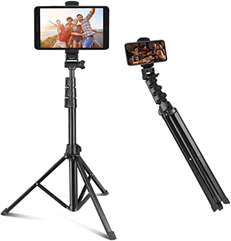 MT36 Selfie Stick Phone Tripod 67" Extendable Travel Tripod Stand with Phone Clip 1.7meter Tripod for Video Shooting Vlog