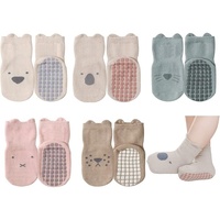 Chaussettes antidérapantes mignonnes pour tout-petits, idéales pour la marche des bébés en intérieur, chaussettes mi-hautes extensibles et respirantes en coton Exegawe