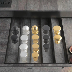 Hot Selling <strong>Black</strong> Cabinet Hardware Modern Aluminum Alloy <strong>Knob</strong> Single Sided Kitchen Drawer <strong>Door</strong> Handle Pull Easy Installation - Product Image 3
