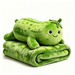 หมอนหนุนข้าวโพดอเนกประสงค์พร้อมผ้าห่มลายทางสีเหลืองพับได้ - Product Image 1
