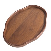 Modern, eenvoudig, onregelmatig gevormd houten servies, bamboe houten dienblad, huishoudelijk theekopje dienblad, fruit schaal