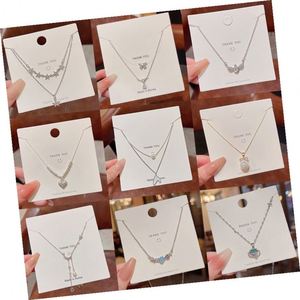Free Samples Women Stainless Steel Chain Necklace Sparkling Zircon Diamond Necklace Tarnish Free Clavicle Chain - Product Image 1