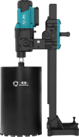Perceuse électrique diamantée industrielle à refroidissement par eau, moteur sans balais, 220V, mandrin à clé, diamètre de perçage max. 180mm