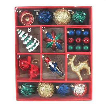 SENMASINE 34PCS DIY custom Christmas gift bell deer bauble balls Shatterproof Xmas Decor ornaments christmas decoration supplies