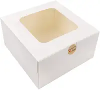 Scatole per torte da forno in carta con fondo quadrato bianco scatola per torta di compleanno personalizzata con finestra