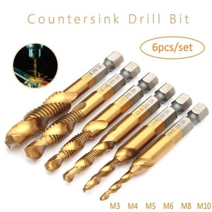 <span class=keywords><strong>Set</strong></span> di rubinetto e trapano professionale M3 M10 6 pezzi con rivestimento in latta d'oro - Product Image 3