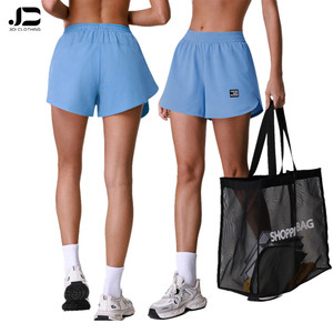 Shorts de sport décontractés pour femmes, coupe ample, taille haute, effet amincissant, pour fitness, Pilates, entraînement, yoga, longueur trois-quarts, logo personnalisé - Product Image 1