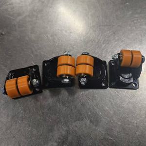 1,5 Zoll Schwenkbares Doppelrollenrad mit Stahlkern Kleines Polyurethan-Lenkrolle mit Lager für Transportwagen - Product Image 5