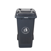 Seau de rangement en plastique à ouverture supérieure de 120 litres avec couvercle roulant et roues