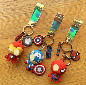 Free Shipping Avengers Key <strong>Ring</strong> Cartoon Cartoon Hero Action Figure Captain America <strong>Spiderman</strong> Iron Man Pendant Wholesale TP-22149 - Product Image 3