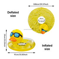 MART Grand canard gonflable à paillettes pour piscine, flotteur de natation pour adultes, idéal pour l'été, la plage et les fêtes aquatiques