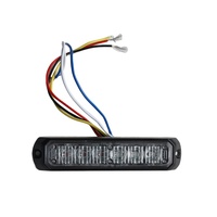 Luz LED estroboscópica para coche, luz de superficie de rejilla intermitente, bonita, advertencia, rojo y azul