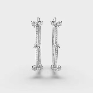 Boucles d'oreilles en diamant de forme ronde de bijoux fins à forte demande pour l'exportation de cadeaux de mariage dans le monde entier depuis la fabrication indienne - Product Image 6